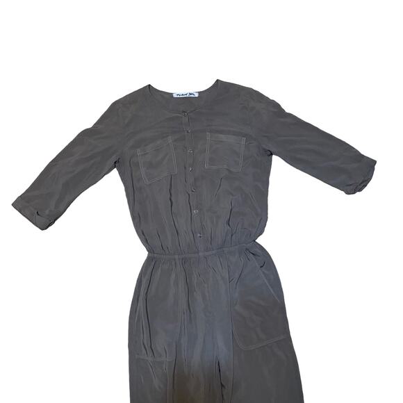 Michael Stars Utility Green Romper Jumpsuit Button Up with chest pockets small - Picture 2 of 12